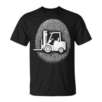 Huella Dactilar De La Carretilla Elevadora Amante Del Conductor De La Carretilla Camiseta unisex - Regaloses