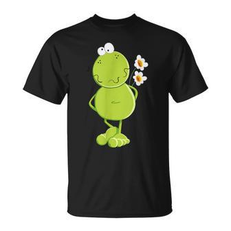 Humoristique Avec Motif Grenouille Et Fleurs Pour Anniversaire De Naissance Et Printemps T-Shirt - Cadeauxyz