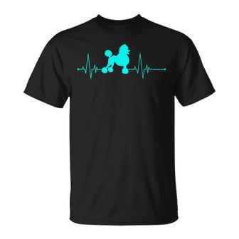 Hundebesitzer Geschenkidee Hunde Ekg Herzschlag Pudel T-Shirt - Seseable