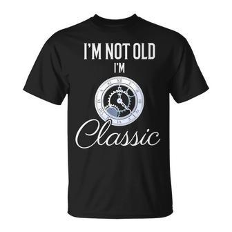 I'm Not Old I'm Classic 面白いヴィンテージ時計 メンズグラフィック 長袖tシャツ Tシャツ - Kawaiitshirt