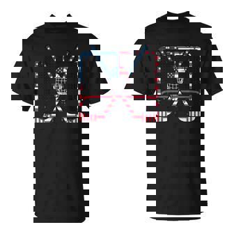 Ice Hockey Drip Goalie Field American Flag Boys Youth Men T-Shirt - Monsterry