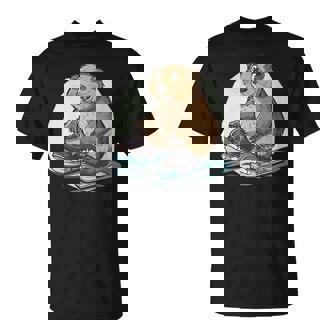 Ice Skating Beaver With Shoes Costume T-Shirt | Mazezy