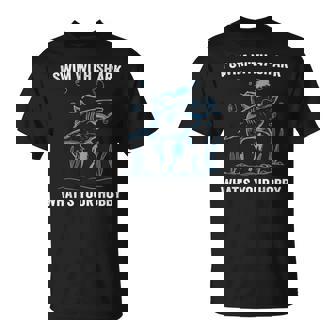 Ichchwimme Mit Haien Was Ist Dein Hobby Lustiges Tauchen T-Shirt - Seseable