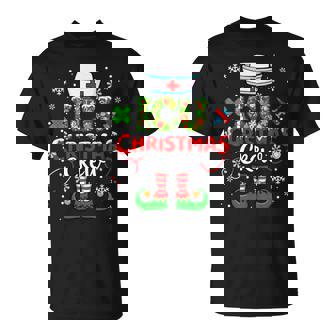 ICU Christmas Crew Colorful Floral Costume Elf Nurse Job T-Shirt | Mazezy