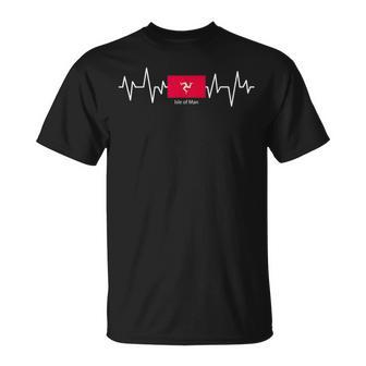 Île De Man Heartbeat Île De Man Drapeau Île De Man Orgullo T-Shirt - Cadeauxyz