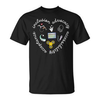 Inclusion And Advocacy Heart Disability Acceptance Special T-Shirt - Seseable