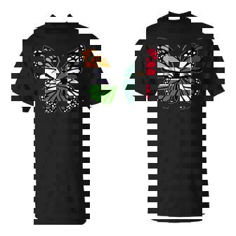 India And Mexico Mix Butterfly Half Indian And Mexican Roots T-Shirt | Mazezy