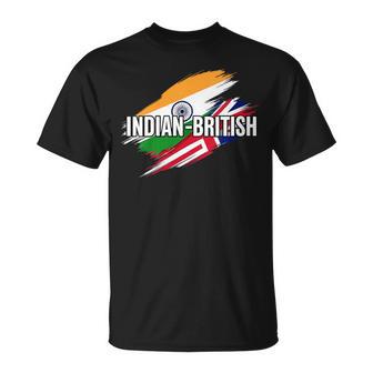 India United Kingdom Flag Pride Heritage Fans T-Shirt | Mazezy