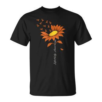 Infertility Awareness Sunflower Orange Ribbon Ivf Month T-Shirt - Thegiftio
