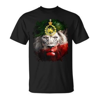 Iran Flag With A Golden Lion Head T-Shirt - Thegiftio UK