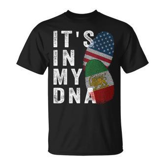 Iran Lion Sun FlagIran FlagUsa FlagIt's In My Dna T-Shirt | Mazezy