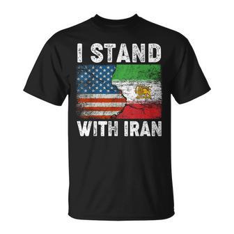Iranian Flag I Stand With Iran Lion And Sun Flag Miga T-Shirt - Thegiftio UK