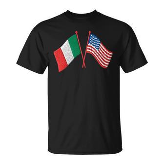 Italian American Cross Flag T-Shirt - Thegiftio UK