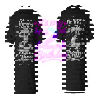 It's My 2nd Birthday Butterfly Theme 2 Year Old Party Girl Tank Top T-Shirt | Mazezy