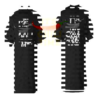 It's Chili Time Spicy Chili Peperoni Habanero Food Saying T-Shirt | Mazezy