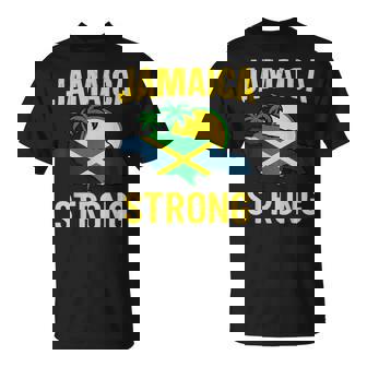 Jamaica Strong I Love Jamaican Flag Heart Women Men T-Shirt | Mazezy