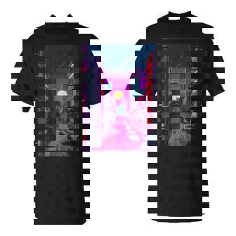 Japanese City Indie Aesthetic Glitch Art 80s 90s Vaporwave T-Shirt | Mazezy