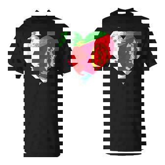 Japanese And Eritrean Heart Heritage Flag Tank Top T-Shirt | Mazezy