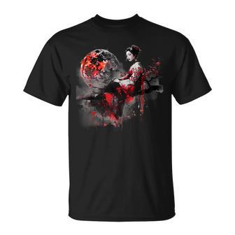 Japanese Geisha Kimono Geisha Girl Sakura Cherry Blossom T-Shirt - Thegiftio UK
