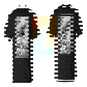 Japanese Wave Monster Retro Art Kaiju Lover Vintage Graphic T-Shirt | Mazezy