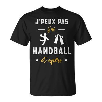 Je Peux Pas J'ai Handball Et Apéro Humour Handball T-Shirt - Cadeauxyz
