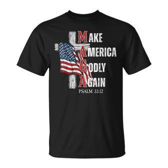 Jesus Make America Godly Again American Patriot Christian T-Shirt | Mazezy