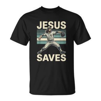 Jesus Saves Religious Christian Faith Baseball T-Shirt - Monsterry
