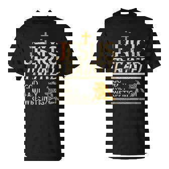 Jesus Trained God Family Wrestling Christian Wrestler Men T-Shirt | Seseable CA