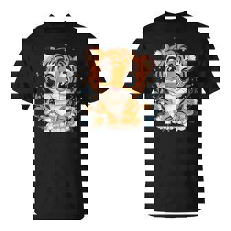 Joli Bébé Tigre Entouré De Jolies Fleurs T-Shirt - Cadeauxyz