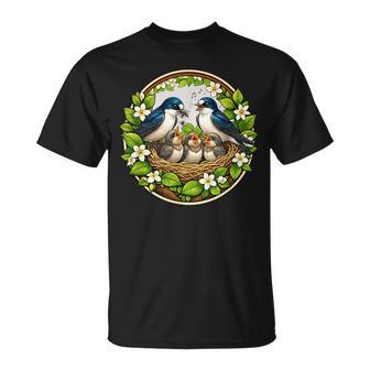 Jolie Hirondelle À Farine Ornithologue Ornithologue Oiseaux Oiseaux De Printemps T-Shirt - Cadeauxyz