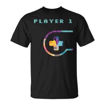 Jugador 1 Jugador 2 A Juego Pareja Gamer Gaming Camiseta unisex - Regaloses