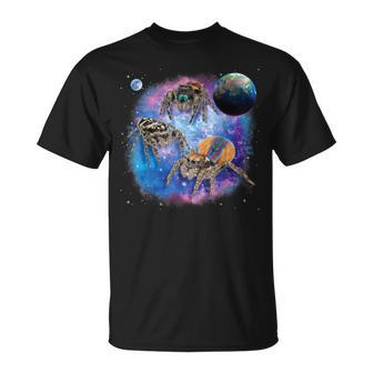 Jumping Spiders In Space Galaxy Arachnid T-Shirt - Thegiftio UK