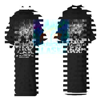 Juneau Alaska Bear Northern Lights T-Shirt - Thegiftio