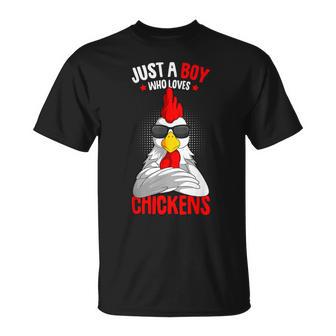 Just A Boy Who Loves Chickens T-Shirt - Thegiftio UK