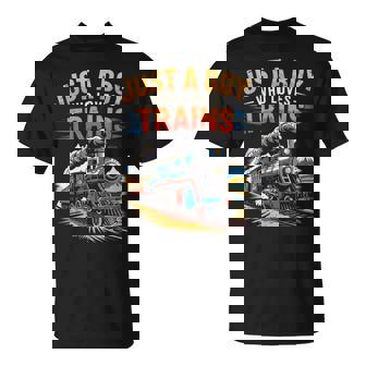 Just A Boy Who Loves Trains Locomotive T-Shirt | Seseable UK