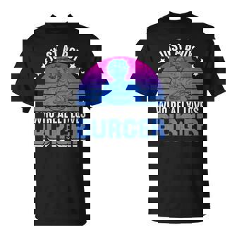 Just a Boy Who Really Loves Burger For Food Lovers Casual T-Shirt | Mazezy