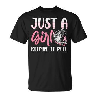 Just A Girl Keepin' It Reel I Fishing T-Shirt - Thegiftio