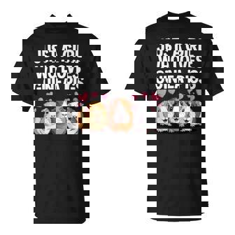 Just a Girl Who Loves Guinea Pigs Animal Lover Cute Casual T-Shirt | Mazezy