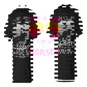 Just A Girl Who Loves Horses Women Cowgirl Animal Lover T-Shirt | Mazezy