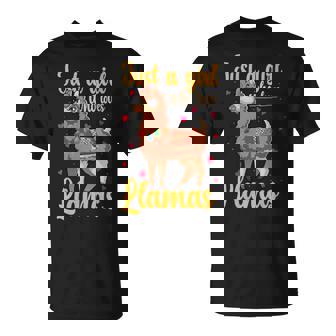 Just A Girl Who Loves Llamas Cute Alpaca Llama T-Shirt | Mazezy