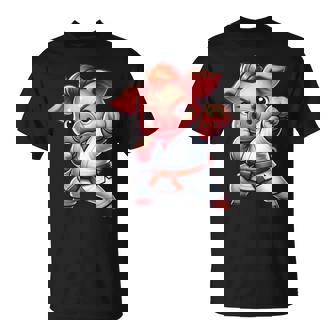 Karate Pig Enthusiast Power Punch T-Shirt | Mazezy