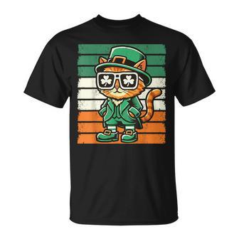 Katze Irisches Kleeblatt Männer Frauen Kinder Lustigt Patrick's Day T-Shirt - Geschenkecke