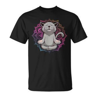 Katze Lustigüss Yoga Meditation Miau Kawaii Katzenbesitzer T-Shirt - Geschenkecke