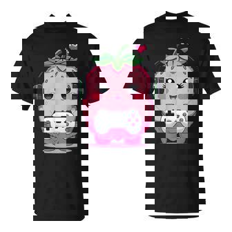 Kawaii Strawberry Gamer Cute Gaming Fruit T-Shirt | Mazezy