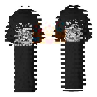 Kawaii Yorkie Squad Cute Cupcake Puppy Group Art T-Shirt | Mazezy