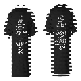 Keep Calm And Carry On ヴィンテージポスタープリント レトロ Tシャツ - Kawaiitshirt