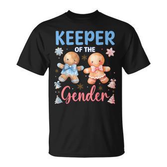 Keeper Of The Gender Reveal Baby Gingerbread Pink Or Blue T-Shirt - Seseable