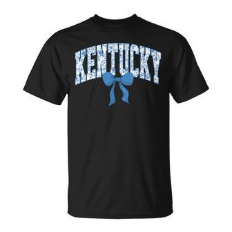 Kentucky Coquette Bow Floral State Pride Style Girls Women T-Shirt - Seseable