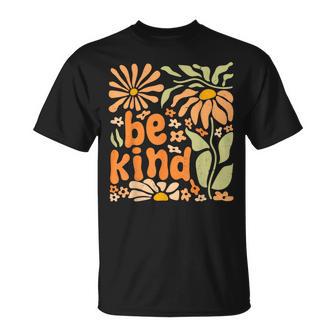 Be Kind Floral Positive Quote Boho Flowers Choose Kindness T-Shirt - Monsterry