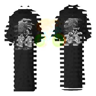 Kiwiogel Fährt Fahrrad Lustige Kiwifrucht Räder Fahrrad T-Shirt - Seseable